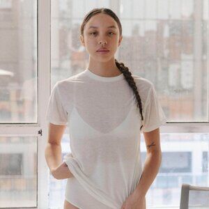 Baserange Bamboo Lyocell Tee Shirt in Undyed; XL